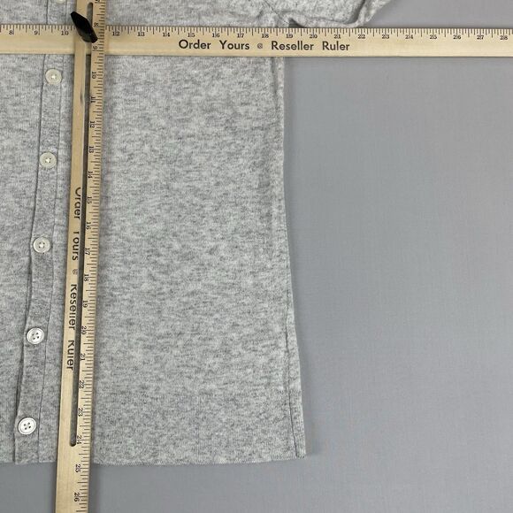 ANN TAYLOR LOFT Long Sleeve Button Back Sweater Women’s Med Light Grey Academia - Picture 9 of 13